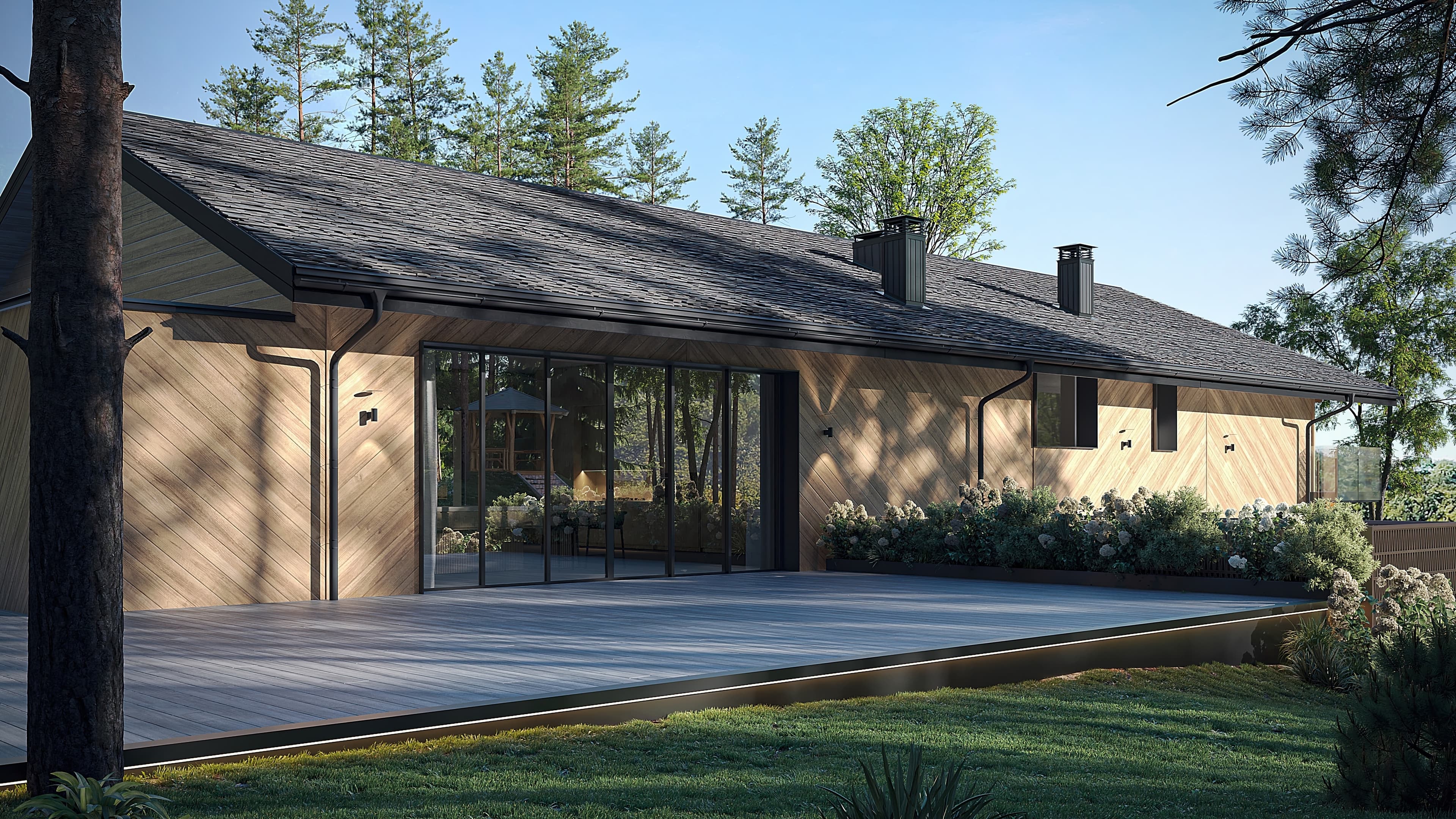 Steel framing structure for a modern Colorado home